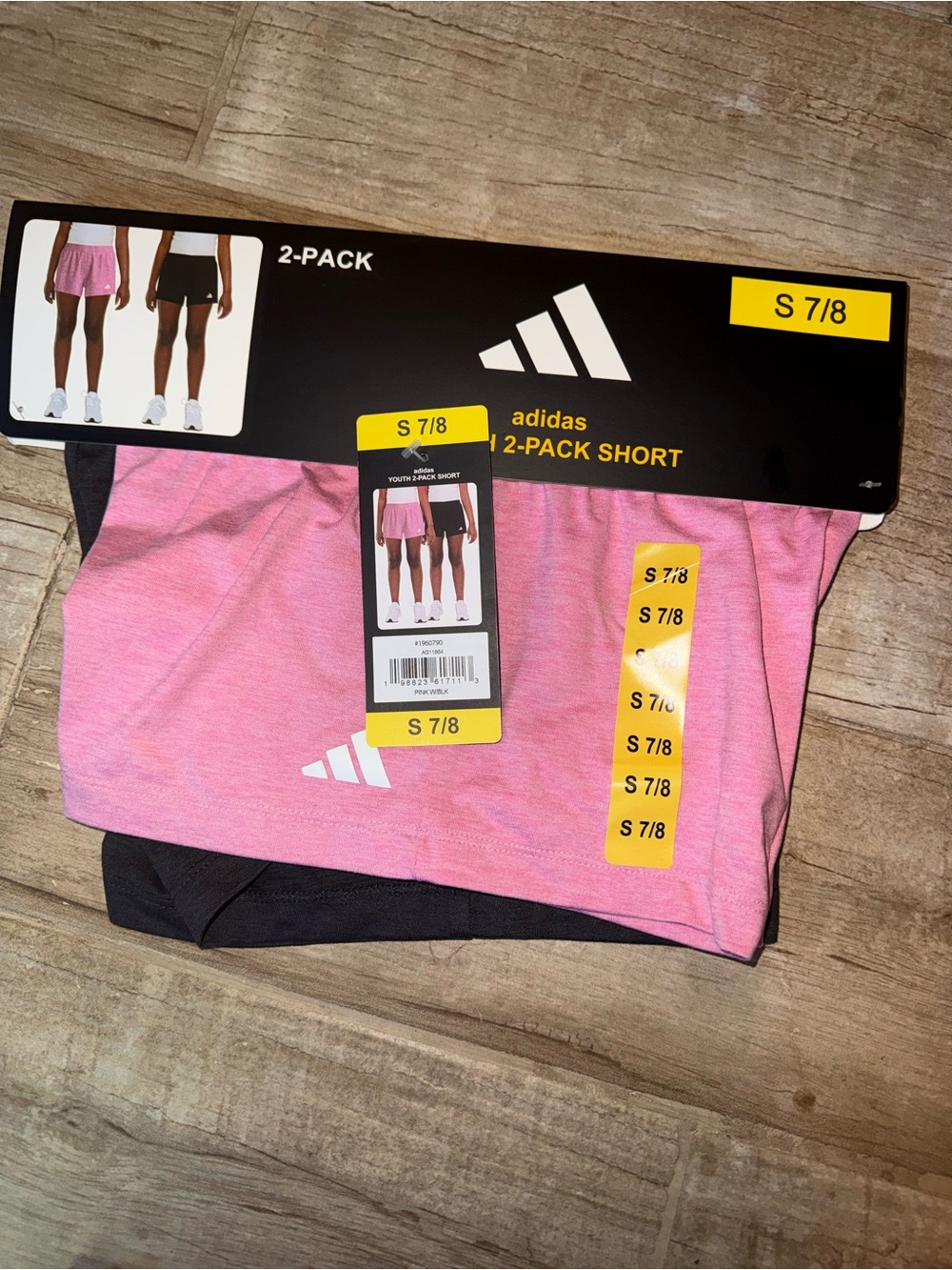 adidas Kids 2-Pack Shorts in Pink & Black